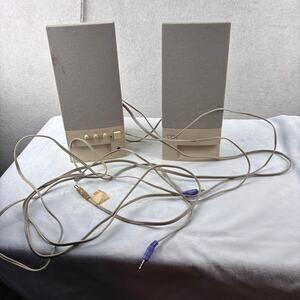 Vintage IBM Aptiva 1990s Computer Speakers Beige, Untested
